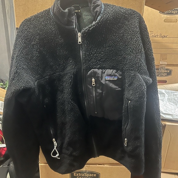 Vintage 90’s Black Patagonia Retro X Deep Pile Jacket. Made In The USA - Picture 1 of 3